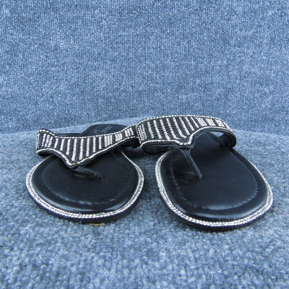 Madeline Stuart Navajo Women Flip Flop Sandal Shoes Black Synthetic Size 6.5 Med - Picture 2 of 9